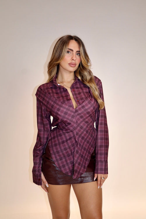 Camicia Boston Bordeaux