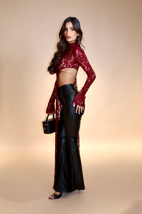 Maglia Clara Lace Bordeaux