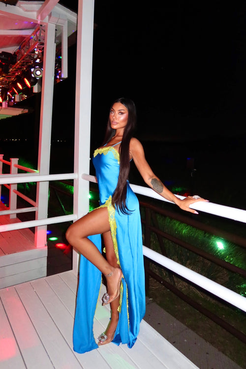 Long Dress Barcelona Blu