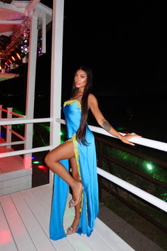 Long Dress Barcelona Blu