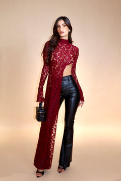 Maglia Clara Lace Bordeaux