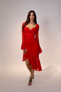 Long Dress Pricilla Lace Red