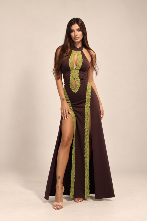 Dress Élite Brown&Green