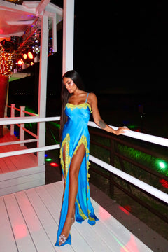 Long Dress Barcelona Blu