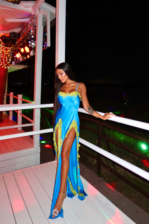 Long Dress Barcelona Blu