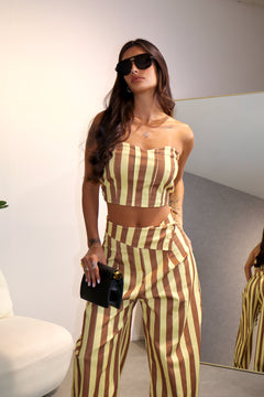 Cordset Ivory Stripe Yellow