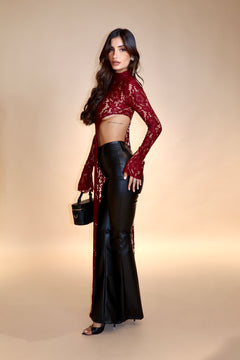 Maglia Clara Lace Bordeaux