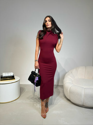 DRESS TULIPANO BORDEAUX