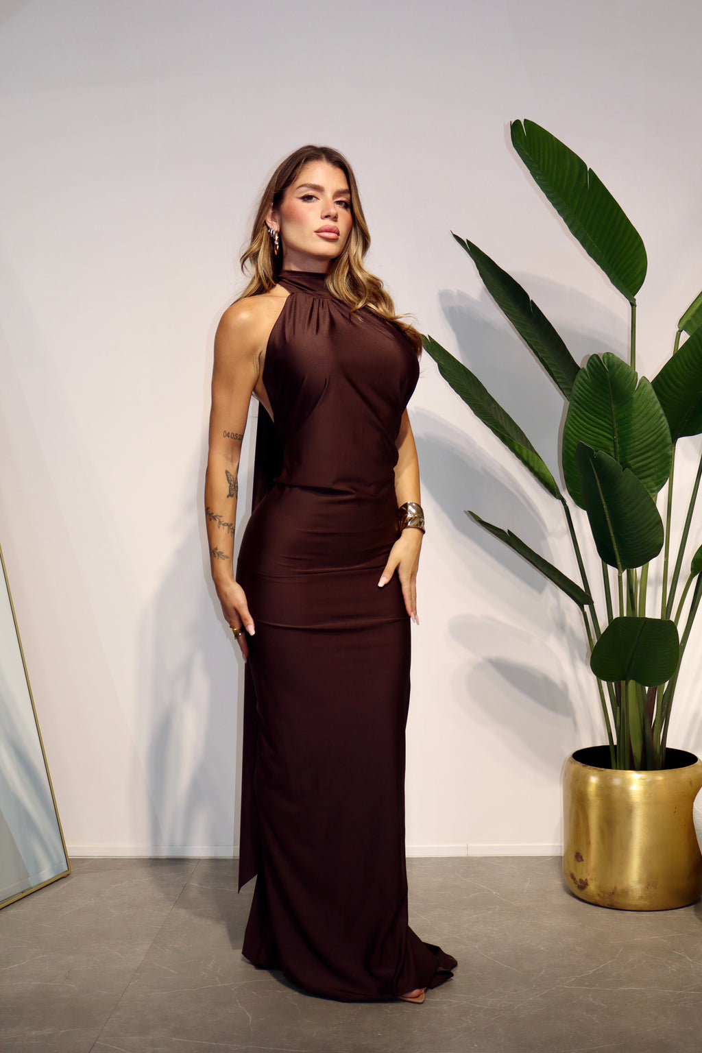 Long Dress Ruby Brown