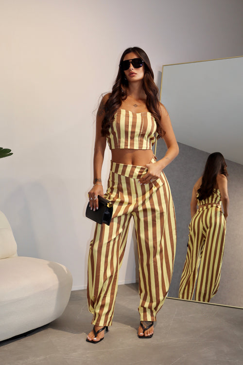 Cordset Ivory Stripe Yellow
