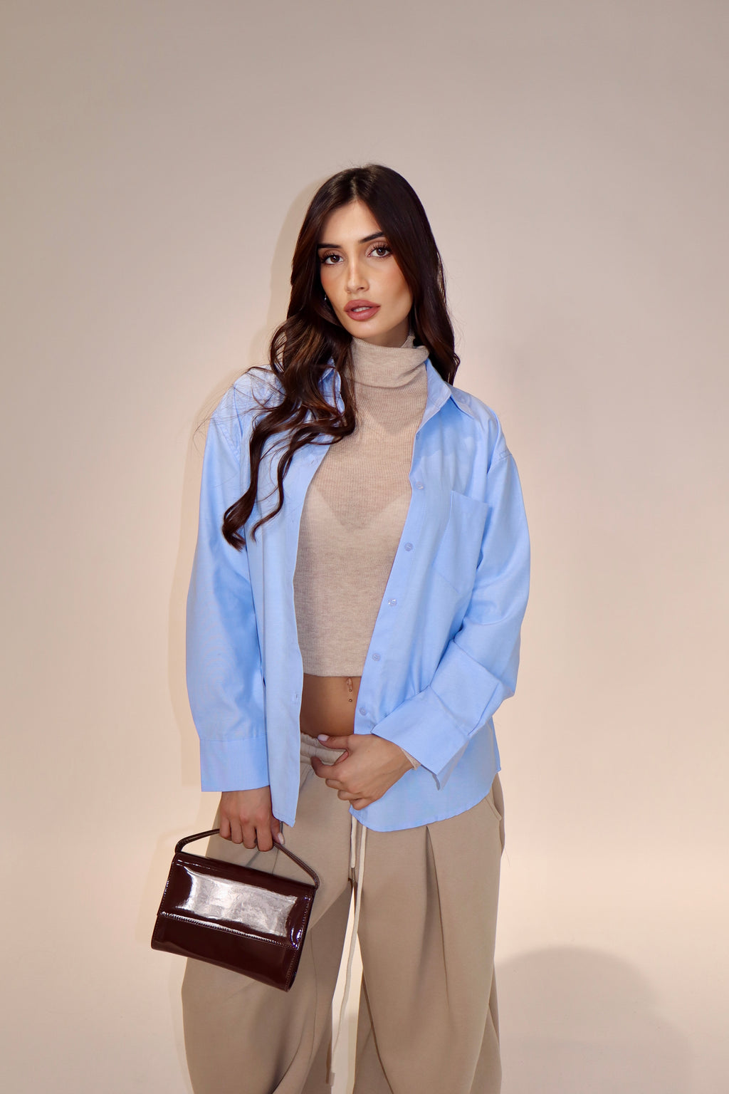 Camicia Basic Chic Celeste