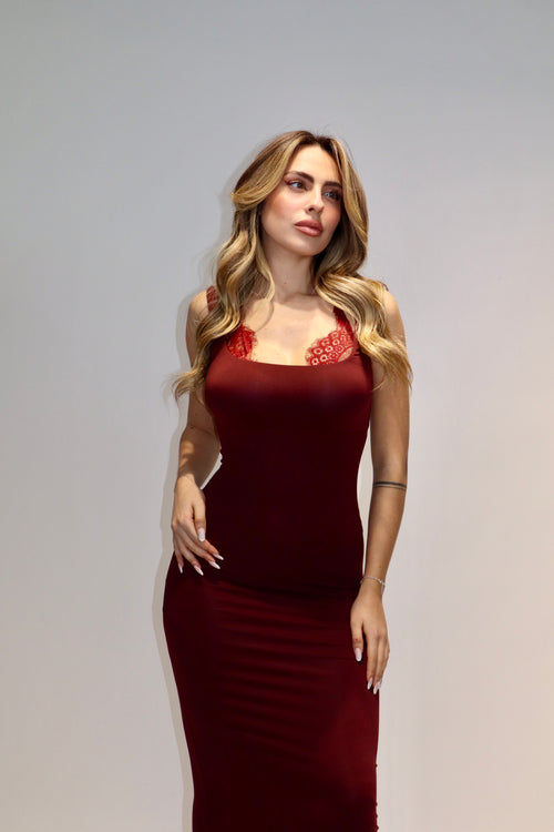Long Dress Irmina Bordeaux