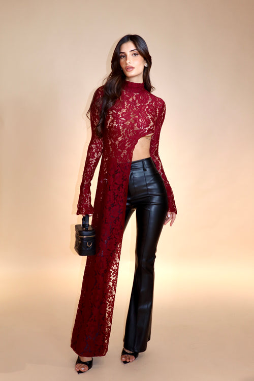 Maglia Clara Lace Bordeaux