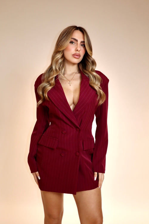Dress Imperial Stripe Bordeaux